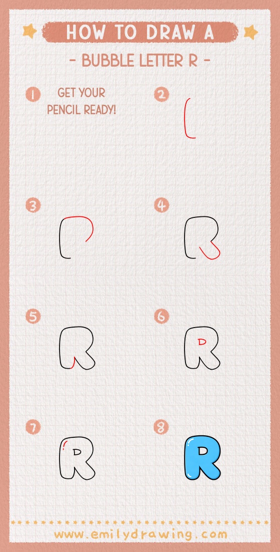 how to draw a bubble letter r pinterest pin